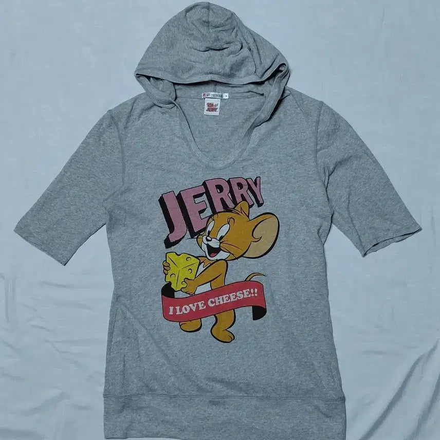 [BUNJANG] Uniqlo UT x Tom and Jerry Vintage Short Sleeve Hoodie T-Shirt (Jerry) / [M] 유니클로 UT x 톰과 제리 빈티지 반팔 후드 티셔츠 (제리)