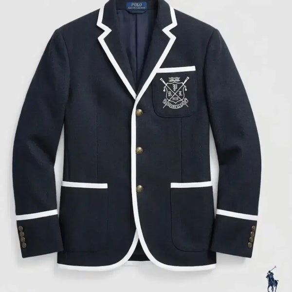 [BUNJANG] Polo Piping Wappen Blazer Rowing Blazer Preppy Style Jacket / 폴로 파이핑 와펜 자켓, 로잉 블레이저, 프레피