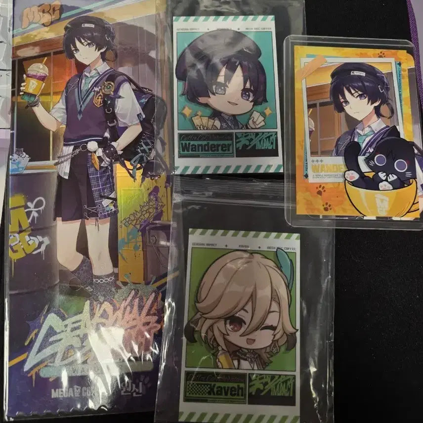 [BUNJANG] Genshin Impact Wanderer Mega Coffee Lucky Draw Bundle Set / 원신 메가커피 방랑자 특전 일괄