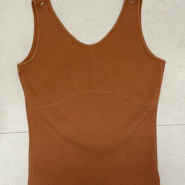 [BUNJANG] Mine Ribbed Knit Vest Sleeveless Top / 한섬 MINE 마인 골지 니트 베스트 나시 슬리브리스