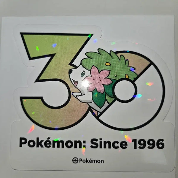 [BUNJANG] Pokemon 30th Anniversary Logo Shaymin Hologram Sticker / 포켓몬 30주년 로고 쉐이미 홀로그램 스티커 판매합니다.