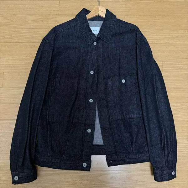 [BUNJANG] Artifactory One-Tuck Curved Denim Jacket Black L / 아트이프액츠 원턱 커브드 데님 자켓 블랙 L