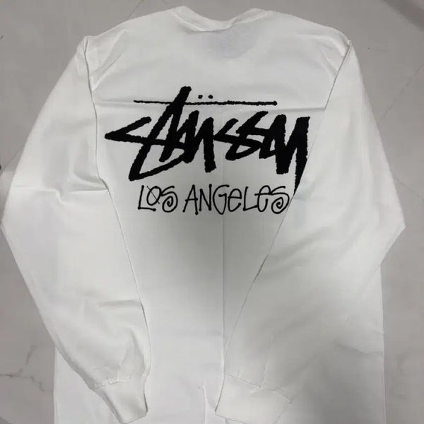 [BUNJANG] Stussy Stock Los Angeles Long Sleeve T-Shirt White / 스투시 스탁 로스앤젤레스 롱슬리브 티셔츠 화이트