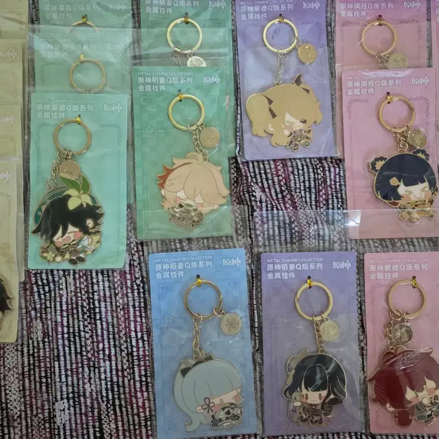 [BUNJANG] Genshin Impact Q Version Metal Keychains Bundle Set (16 pcs) / 원신 공식 굿즈 Q버전 금속 키링(원신 캐릭터 메탈 키링) 16개 일괄