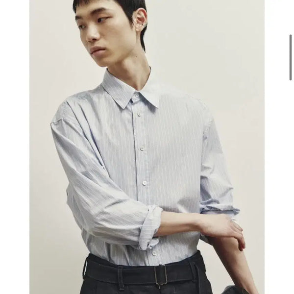 [BUNJANG] Yous Striped Shirt Blue / 유스 스트라이프 셔츠 블루
