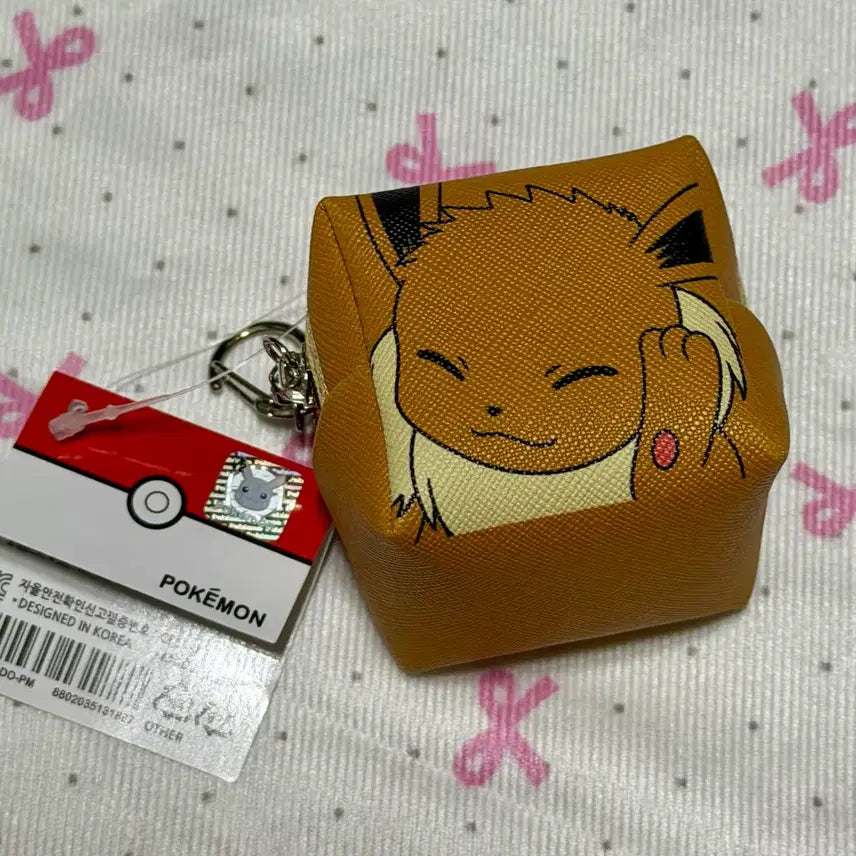 [BUNJANG] Pokemon Eevee Cube Pouch Coin Purse Keychain / 새상품 포켓몬 이브이 큐브 파우치 동전지갑 키링