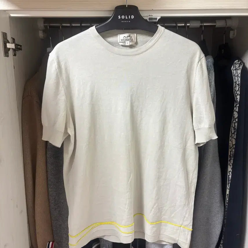 [BUNJANG] Hermès Men's Cotton Round Neck Short Sleeve Knit M / 에르메스 남성 코튼 라운드넥 반팔 니트