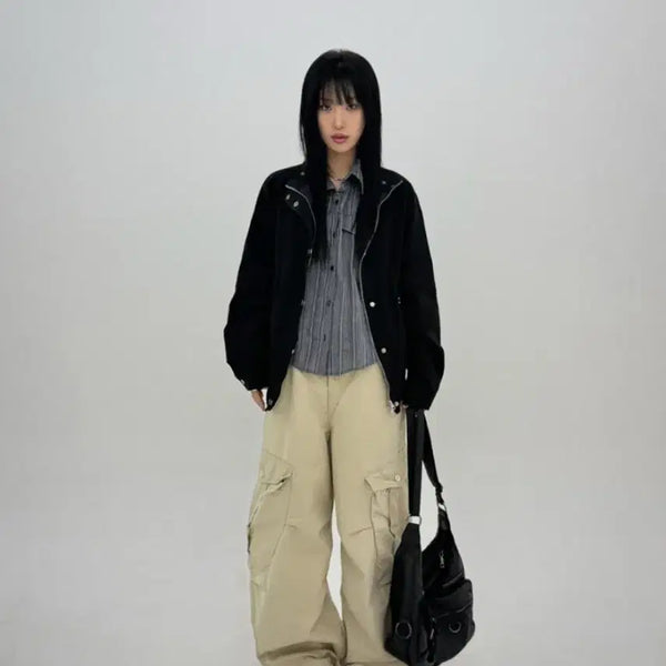 [BUNJANG] OOOTJ Beige Cargo Wide Pants / 베이지 카고 와이드 팬츠 오오티제이