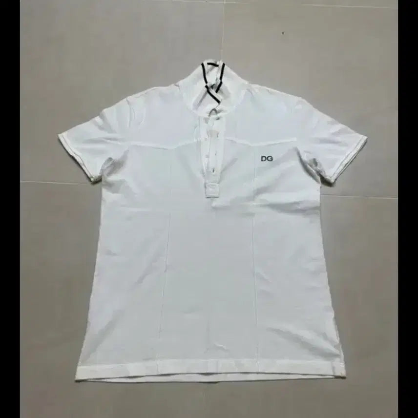 [BUNJANG] Dolce & Gabbana White Short-Sleeve Polo T-Shirt Size 50 / 돌체앤가바나 화이트 반팔 카라 티셔츠 50