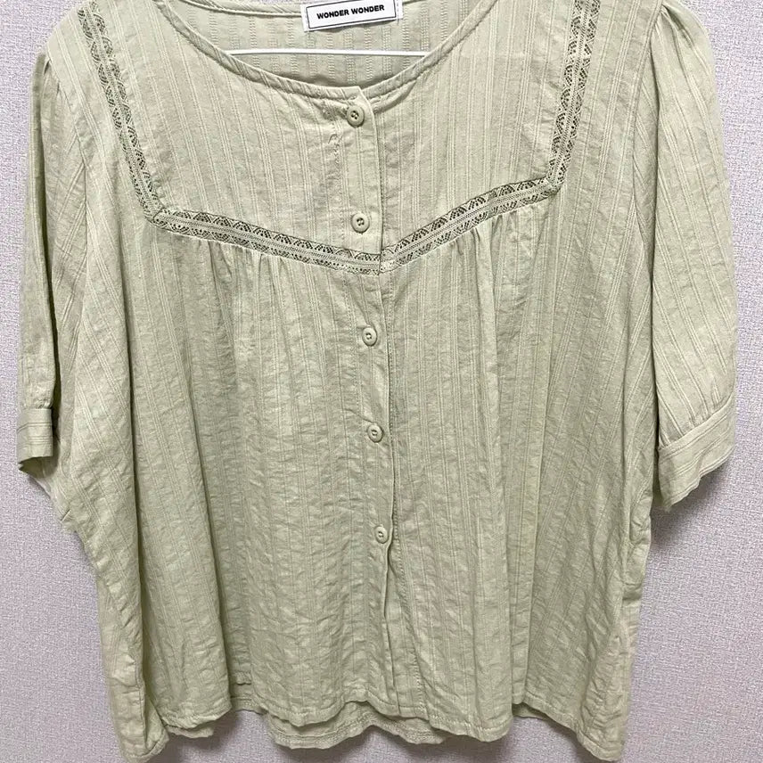 [BUNJANG] Mint Green Blouse / 연두 블라우스