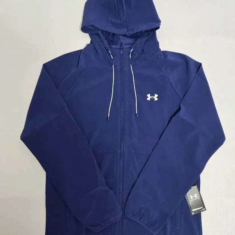 [BUNJANG] Under Armour Navy Hooded Windbreaker Jacket XL / 언더아머 네이비 후드 바람막이 자켓 XL 새상품