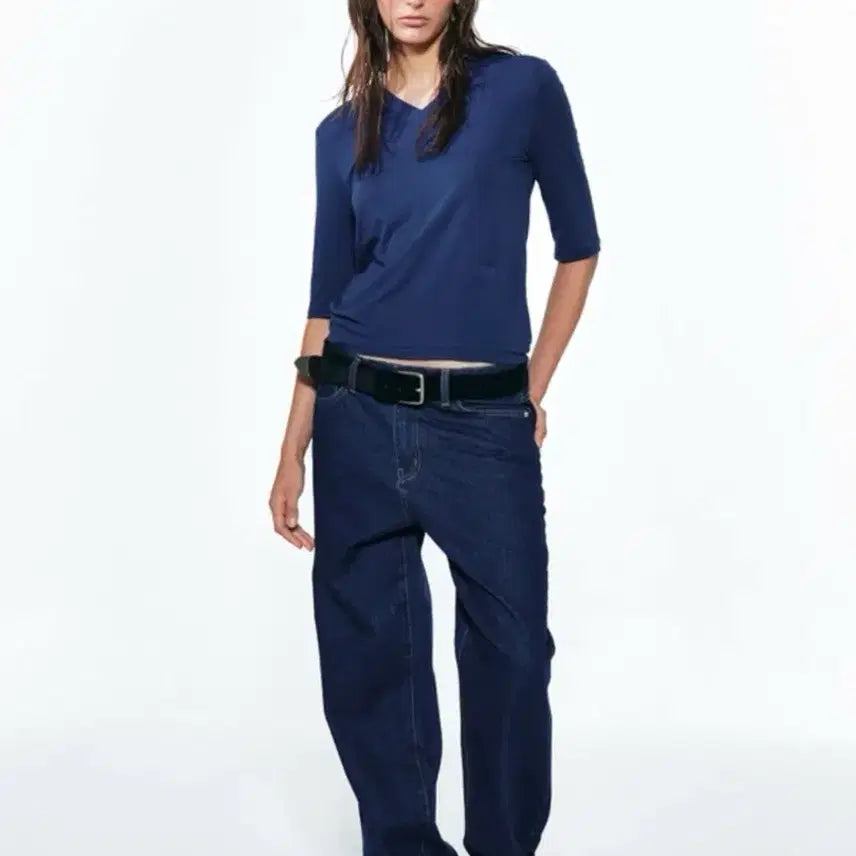 [BUNJANG] Daintt Classic Low Denim Pants Blue M / 다이닛 클래식 로우 데님 팬츠 블루 M