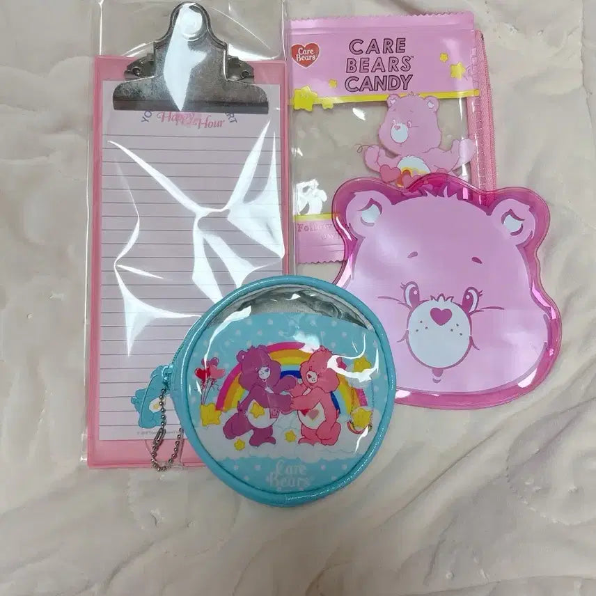 [BUNJANG] Care Bears Mini PVC Pouch Set / [일괄] 케어베어 메모지 미니pvc 파우치 세트