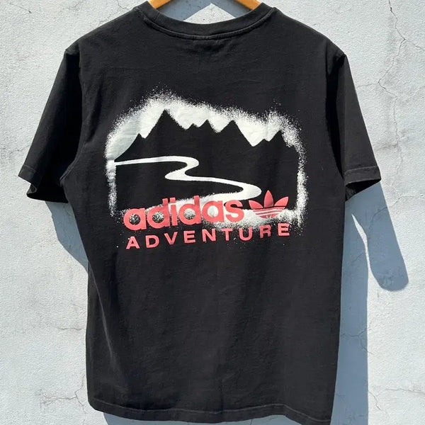 [BUNJANG] Adidas Adventure Black T-Shirt / [M] 아디다스 어드벤처 블랙 반팔 티셔츠