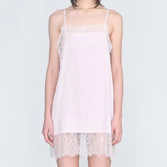 [BUNJANG] Seric Lace Slip Dress - Pink / 세릭 레이스 슬립 드레스