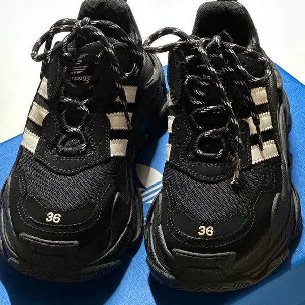 [BUNJANG] Balenciaga Adidas Triple S Sneakers Black / 36) 발렌시아가 아디다스 트리플s 블랙