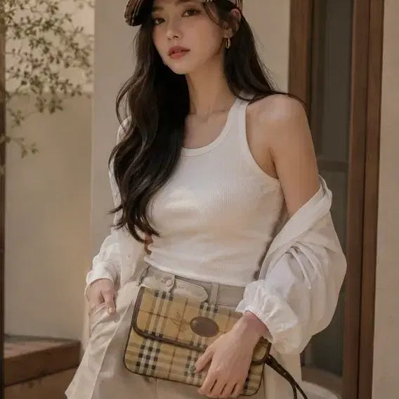 [BUNJANG] Burberry Hampshire Check Vintage Clutch / 버버리 정품  빈티지 햄프셔  체크 클러치헤이마켓 체크 클러치