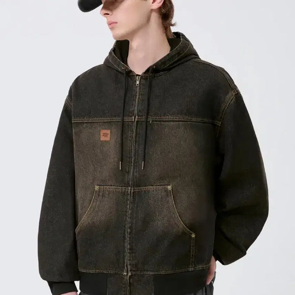 [BUNJANG] Trillion Vintage Denim Work Hooded Zip-Up Jacket / 트릴리온 빈티지 데님 워크 후드집업 나이키아디다스슈프림스투시칼하트베이프