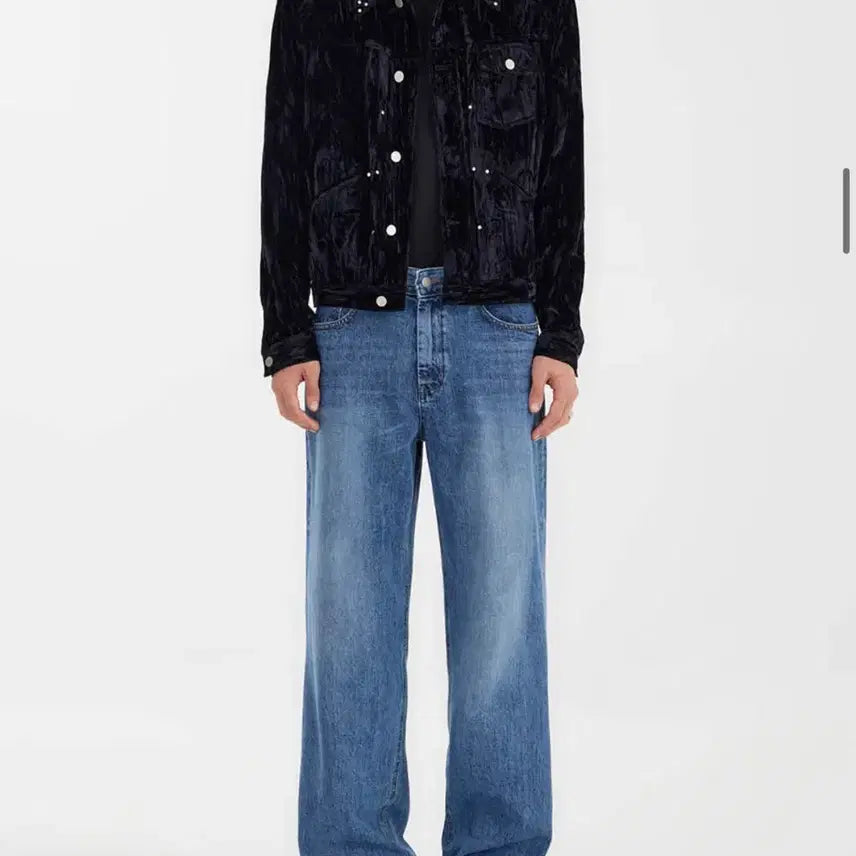 [BUNJANG] Youth Pleats Studded Trucker Jacket L / 유스 플리츠 스터드 트러커자켓 L