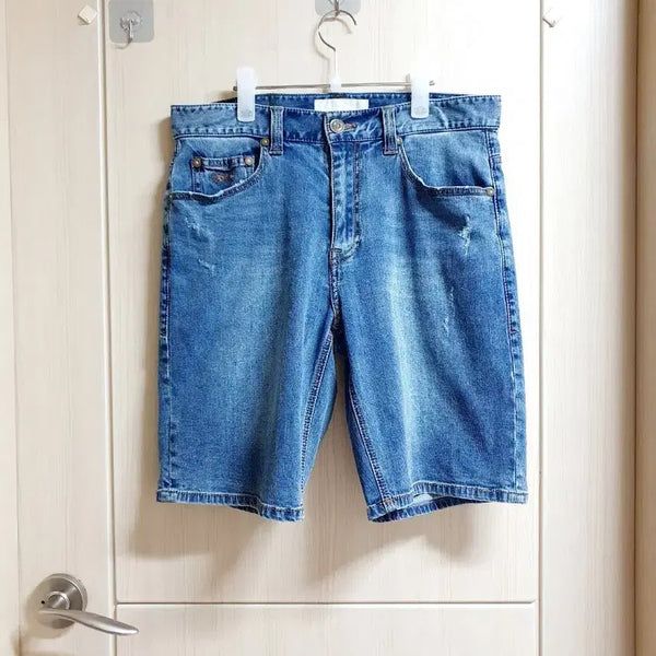 [BUNJANG] Plac Jeans 5-Length Denim Shorts / 플랙진 (31~32) 스판 (5부) 청.반바지