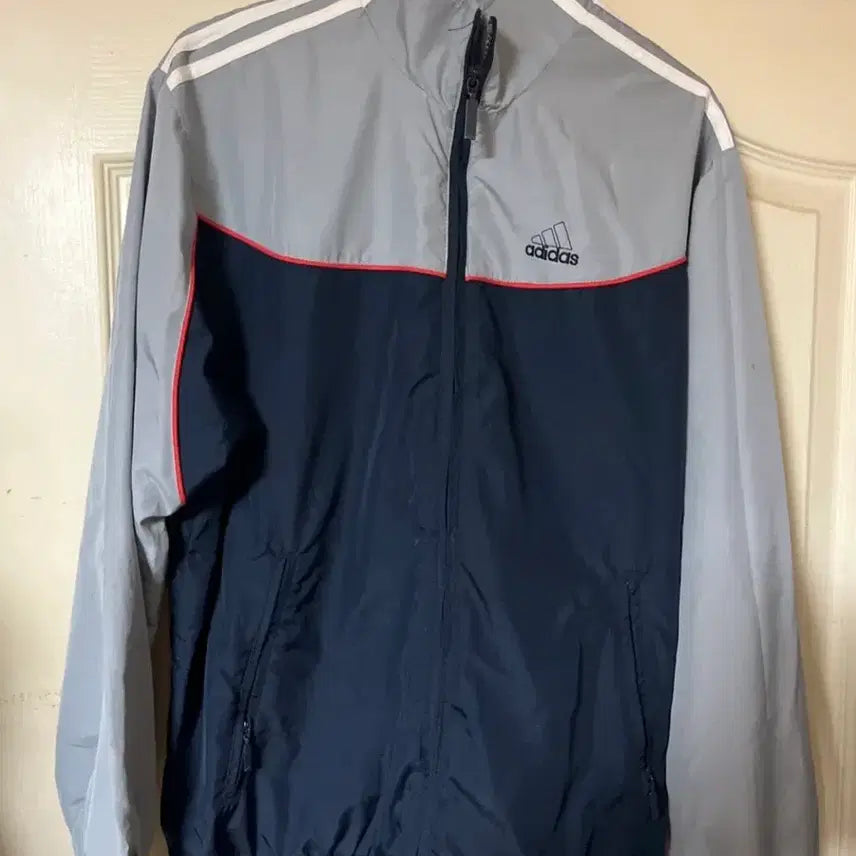 [BUNJANG] Adidas Windbreaker Navy/Grey / 아디다스 바람막이 네이비/회색
