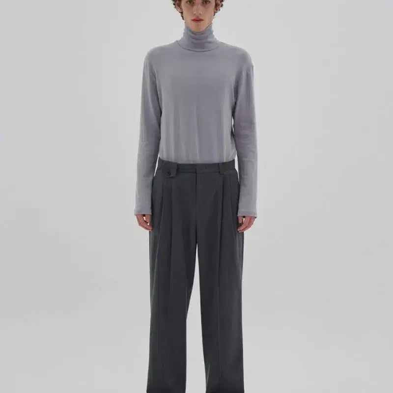 [BUNJANG] Label Archive Pintuck Wide Pants Stone Grey Size 3 / 라벨아카이브 핀턱 와이드팬츠 스톤그레이 3사이즈