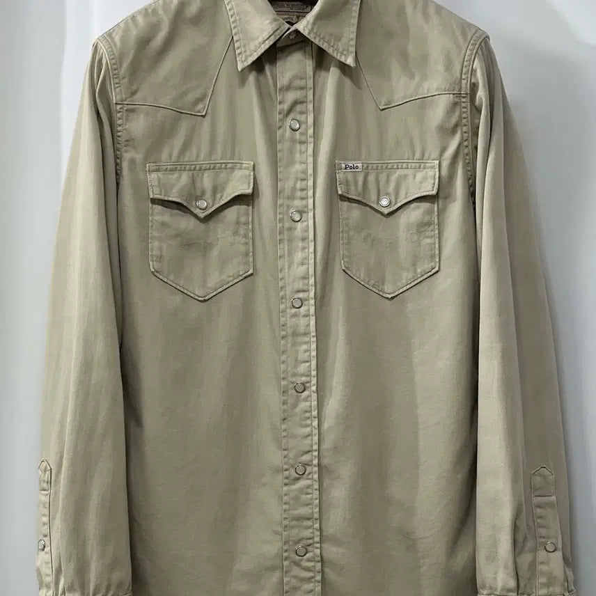 [BUNJANG] Polo Ralph Lauren Garment Dyed Indian Southwestern Shirt / 폴로 랄프로렌 콘초 오트밀 가먼트다이 인디언 사우스 웨스턴 셔츠