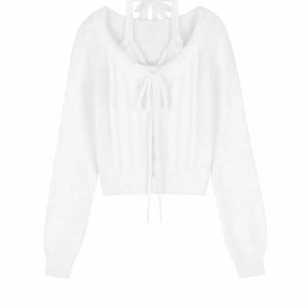 [BUNJANG] Cleesier Snow Dream Lace Knit White / 클리시어 스노우 드림 레이스 니트 화이트