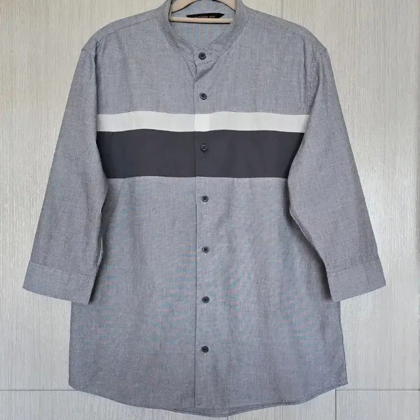[BUNJANG] Men's 100% Cotton Band Collar Shirt / 100/남성 잠뱅이  면 셔츠