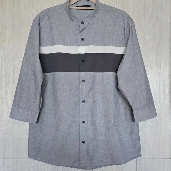 [BUNJANG] Men's 100% Cotton Band Collar Shirt / 100/남성 잠뱅이  면 셔츠