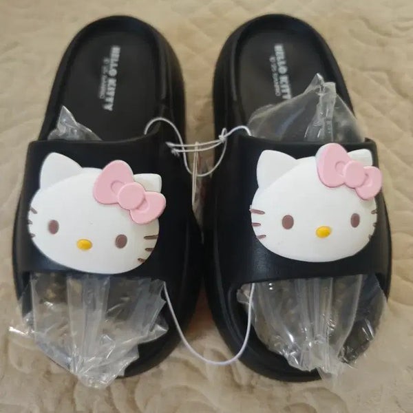 [BUNJANG] Hello Kitty Black Slippers Sandals - Women's / 헬로키티 블랙 슬리퍼 여성용 샌들