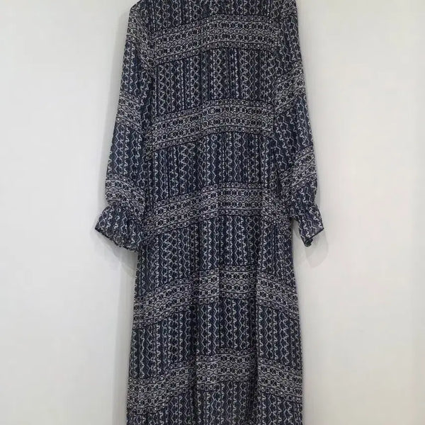 [BUNJANG] Plus Size Chiffon Pattern Long Dress / 빅사이즈 쉬폰 패턴 롱원피스