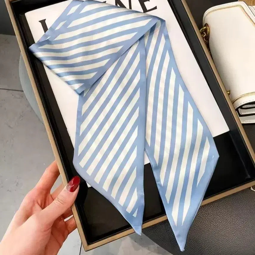 [BUNJANG] Blue Stripe Twilly Scarf / 블루 스트라이프 스카프 트윌리