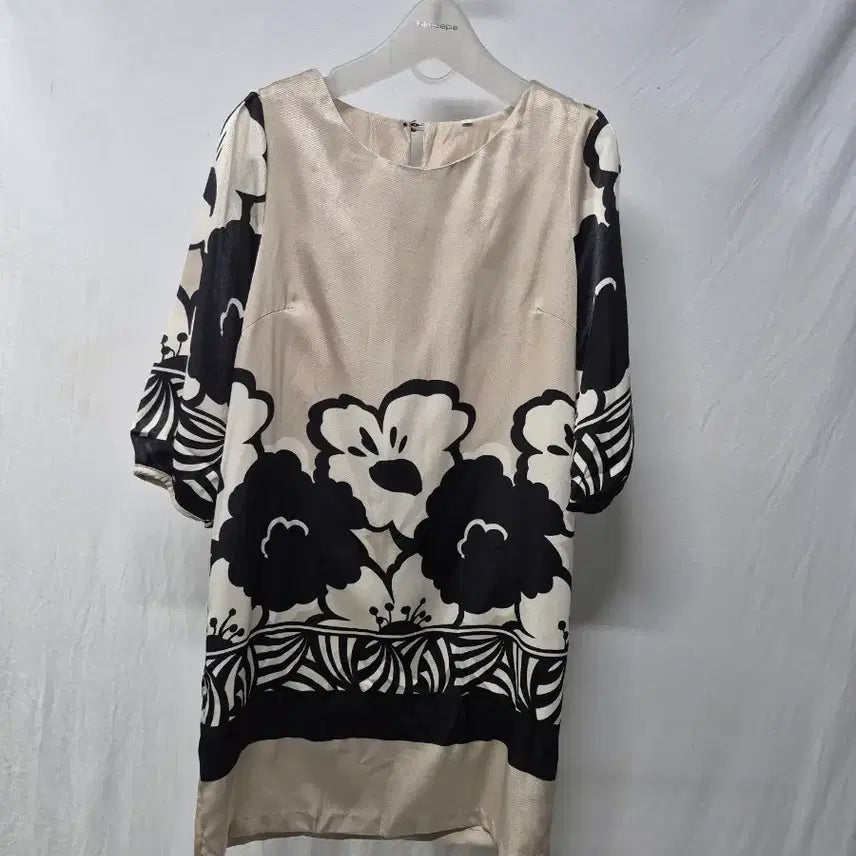[BUNJANG] Black Floral Print Midi Dress / 패턴 블랙 플라워 프린트 원피스 66