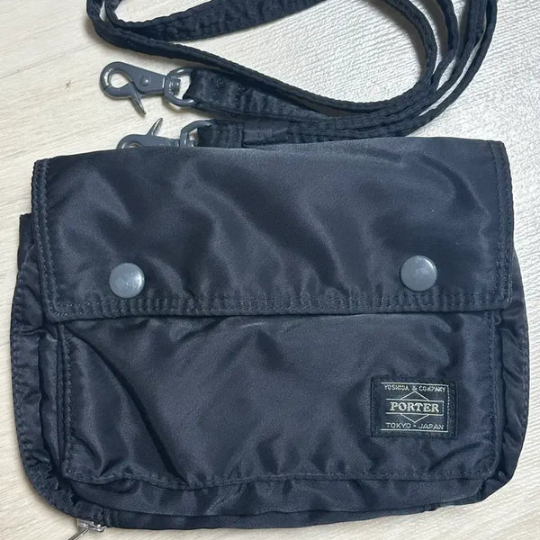 [BUNJANG] Porter Yoshida Tanker Snap Shoulder Bag Black / Porter 요시다 포터 탱커 스냅 숄더백 블랙