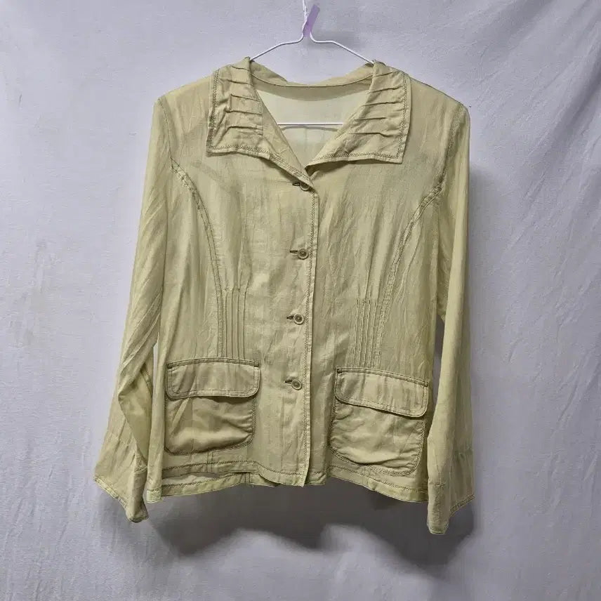 [BUNJANG] Linen Pocket Jacket Yellow M / 포켓 린넨 자켓 옐로우 M