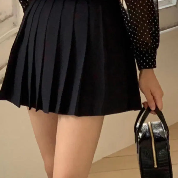 [BUNJANG] Miel Ellen Pleated Skirt Navy / 미엘 엘렌 플리츠 스커트 네이비