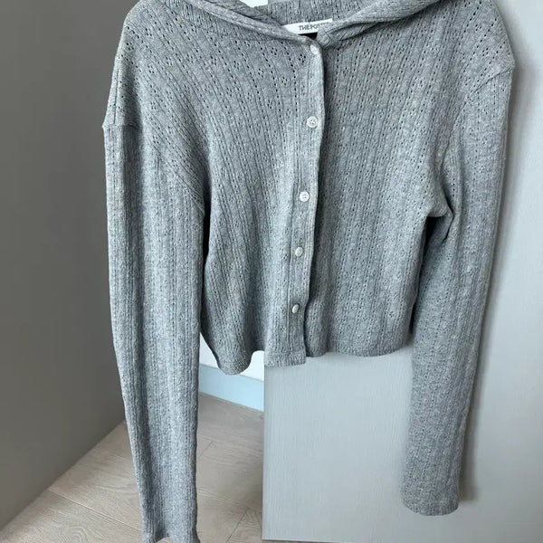 [BUNJANG] Poster Boeing Hooded Cardigan Grey / 포스터 보잉 후드 가디건 그레이