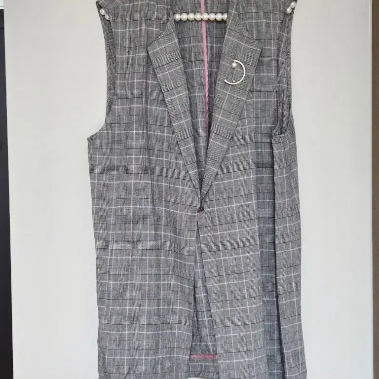 [BUNJANG] PROGRAM Check Vest Long Vest - Size 77 / 77)프로그램 체크 베스트 롱조끼 77사이즈
