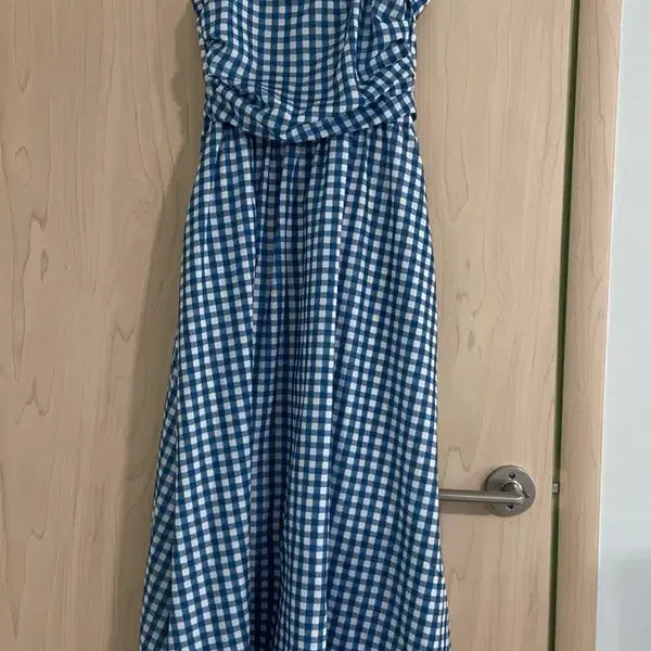 [BUNJANG] Blue Check Long Dress / 블루체크 롱 원피스