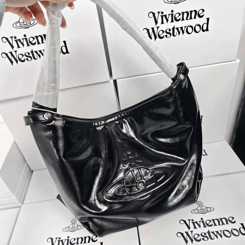 [BUNJANG] Vivienne Westwood Big Logo Clutch Bag Shoulder Bag Black / 비비안웨스트우드 클러치백 숄더백 블랙  빅로고