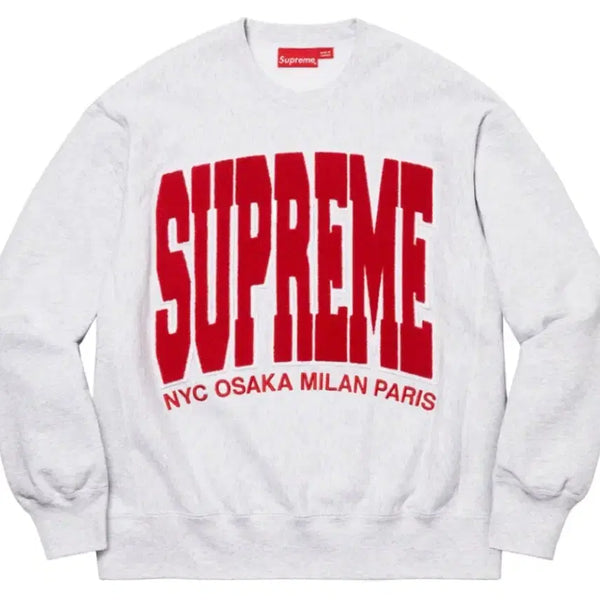 [BUNJANG] Supreme Cities Arc Crewneck Ash Grey XL / [XL] 슈프림 시티스 아크 크루넥 애쉬 그레이 - 21FW