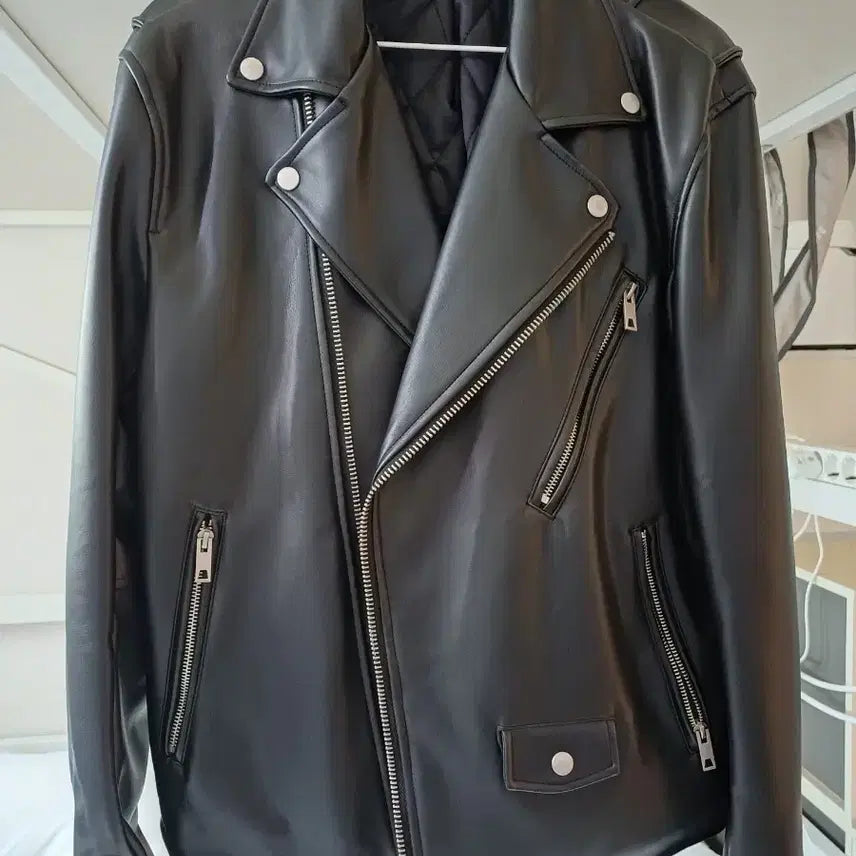 [BUNJANG] La Fille Store Black Buffing Leather Rider Jacket / 라퍼지스토어 블랙 버핑레더 라이더 자켓 L사이즈