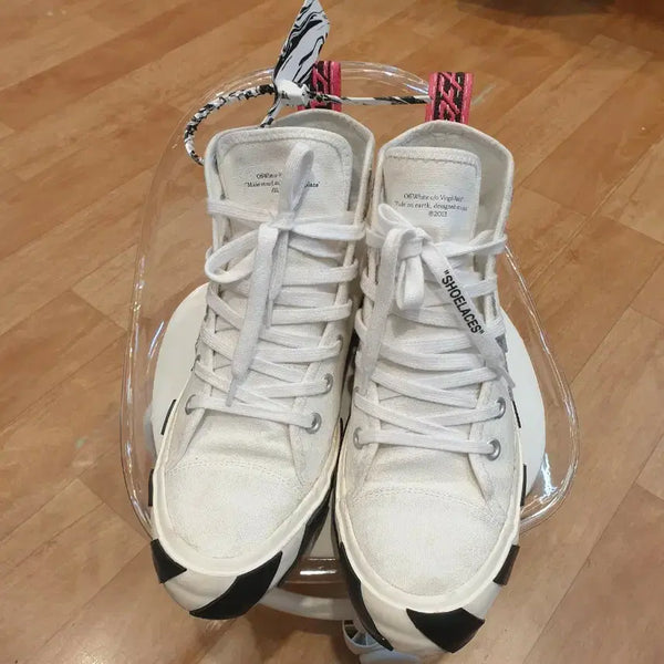 [BUNJANG] Off-White Vulcanized Sneakers White / 오프화이트 벌카나이즈 스니커즈 화이트