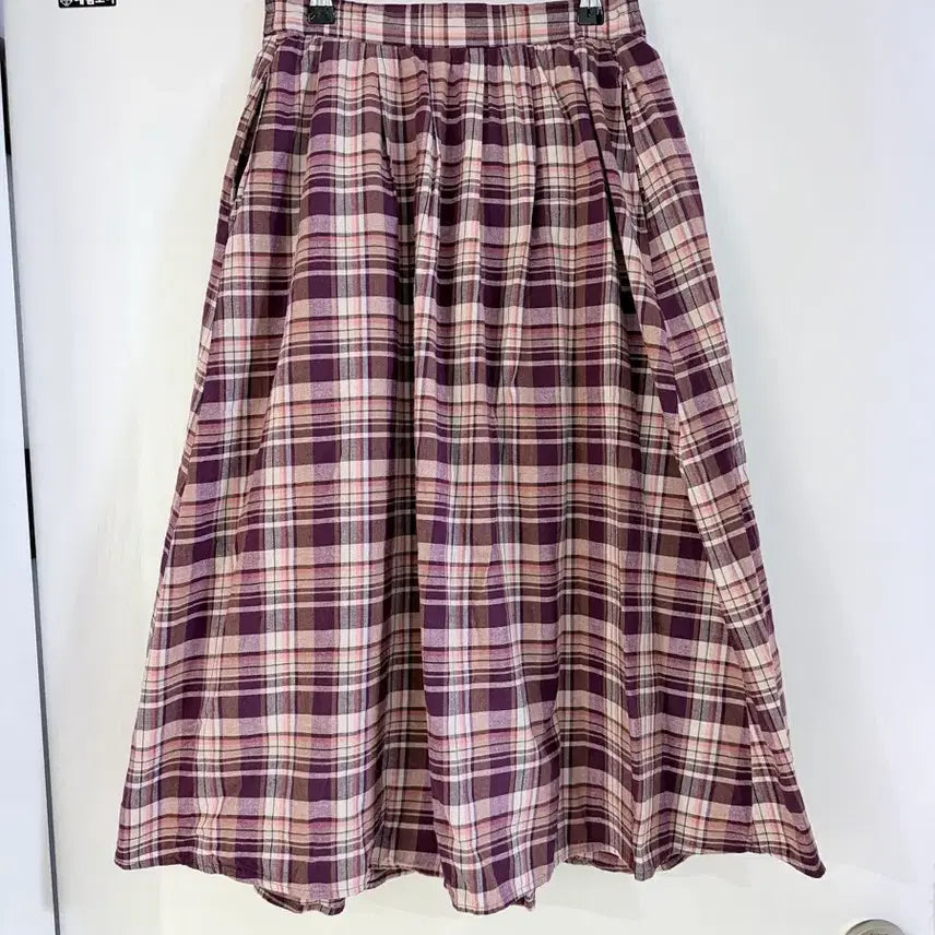 [BUNJANG] Japanese Vintage Nerd Mori Check Long Skirt / 일본빈티지 너드 모리 체크 롱스커트