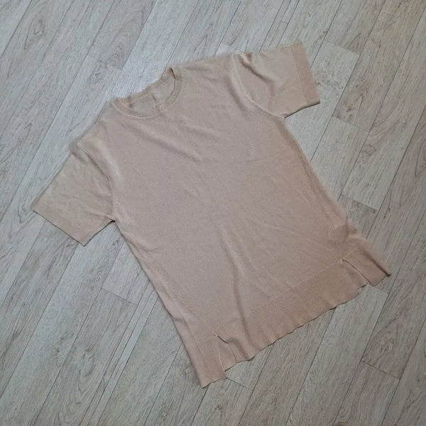 [BUNJANG] Women's Short Sleeve Rayon Knit Top - Beige, Size 66 / 새상품) 여름니트 여성니트 반팔니트  레이온니트  66사이즈