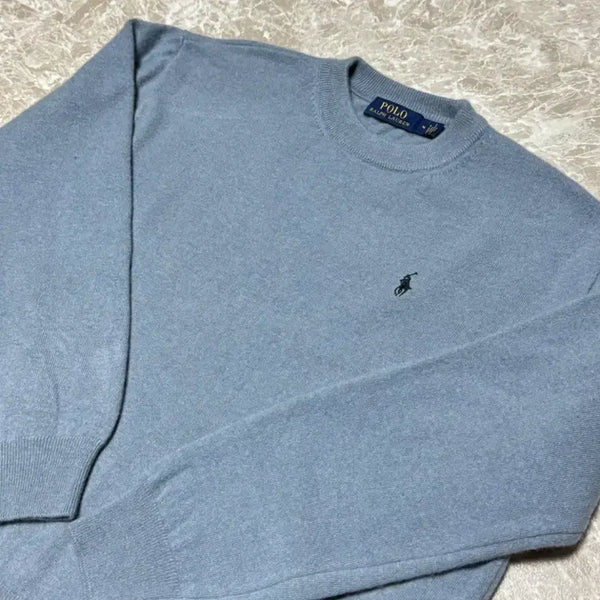 [BUNJANG] Polo Ralph Lauren Cashmere Blend Blue Knit Sweater / 폴로 랄프로렌 캐시미어  블루 니트 스웨터