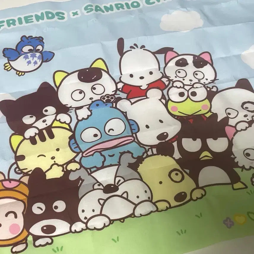 [BUNJANG] Sanrio Tamawa Friends Collaboration Fabric Poster Gacha Blue / 산리오 타마와친구들 콜라보 패브릭 포스터 가챠 블루
