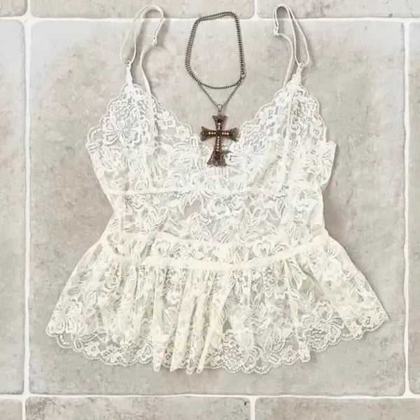 [BUNJANG] Sculptor Lace Camisole Layering Top / 와이즈걸 프리뷰템 레이스 나시 레이어드 파우닝 레테 샵오공이 스컬프터
