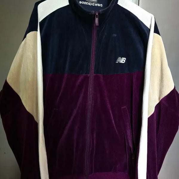 [BUNJANG] New Balance Velvet Track Top Navy/Purple / 뉴발란스 벨벳 트랙탑 네이비/퍼플